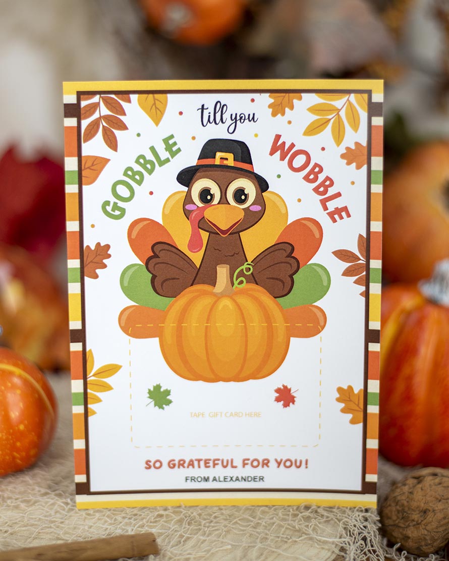 turkey thanksgiving gift card holder